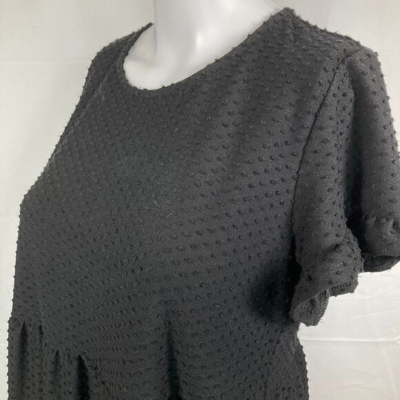 Sugar Lips Dress Womens Sz S Black Roam Around Swiss Dot Tiered A Line Pockets - Picture 9 of 12